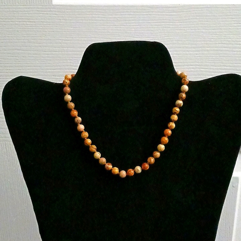 Natural Stone Jasper Bead Choker